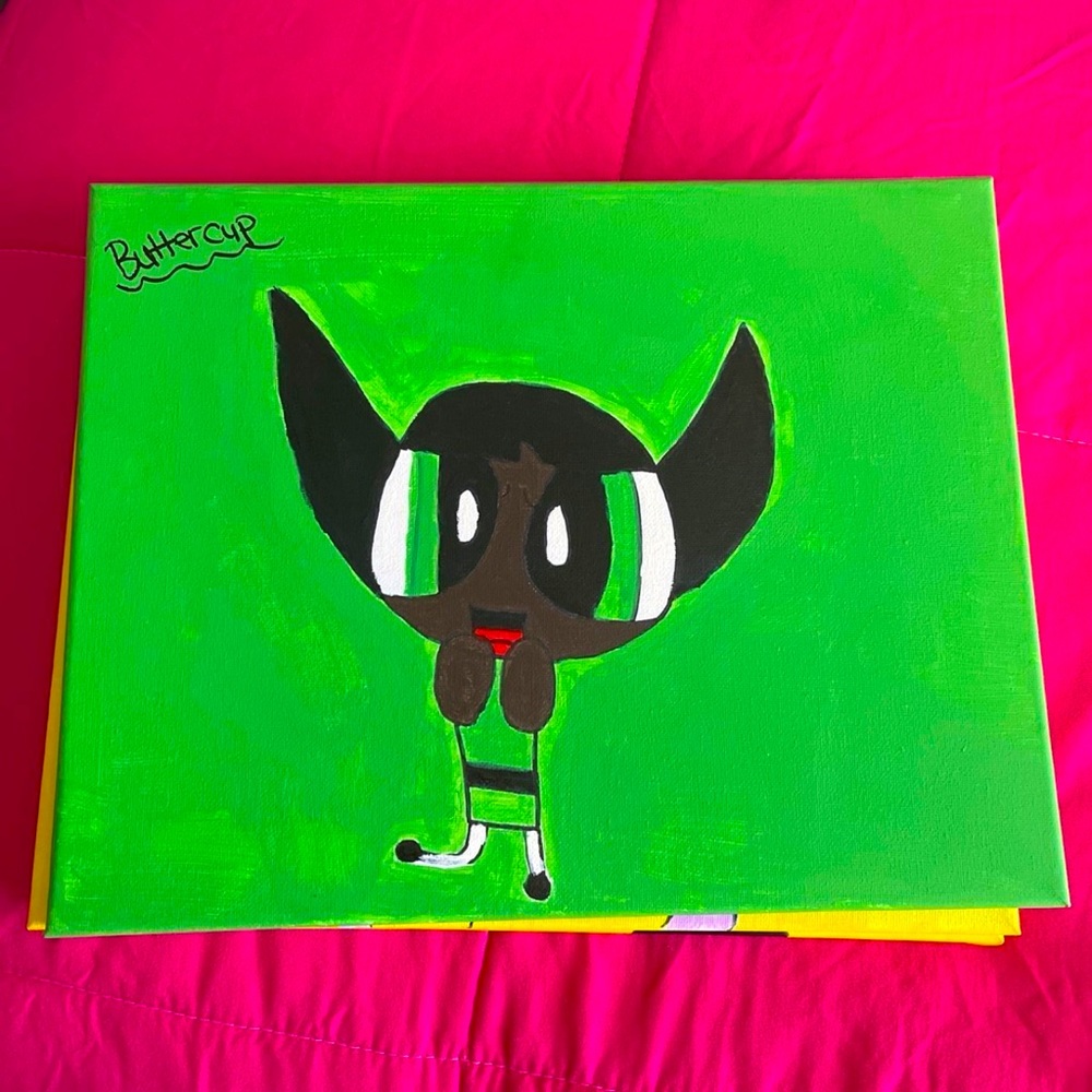 Power Puff Girl Buttercup Painting